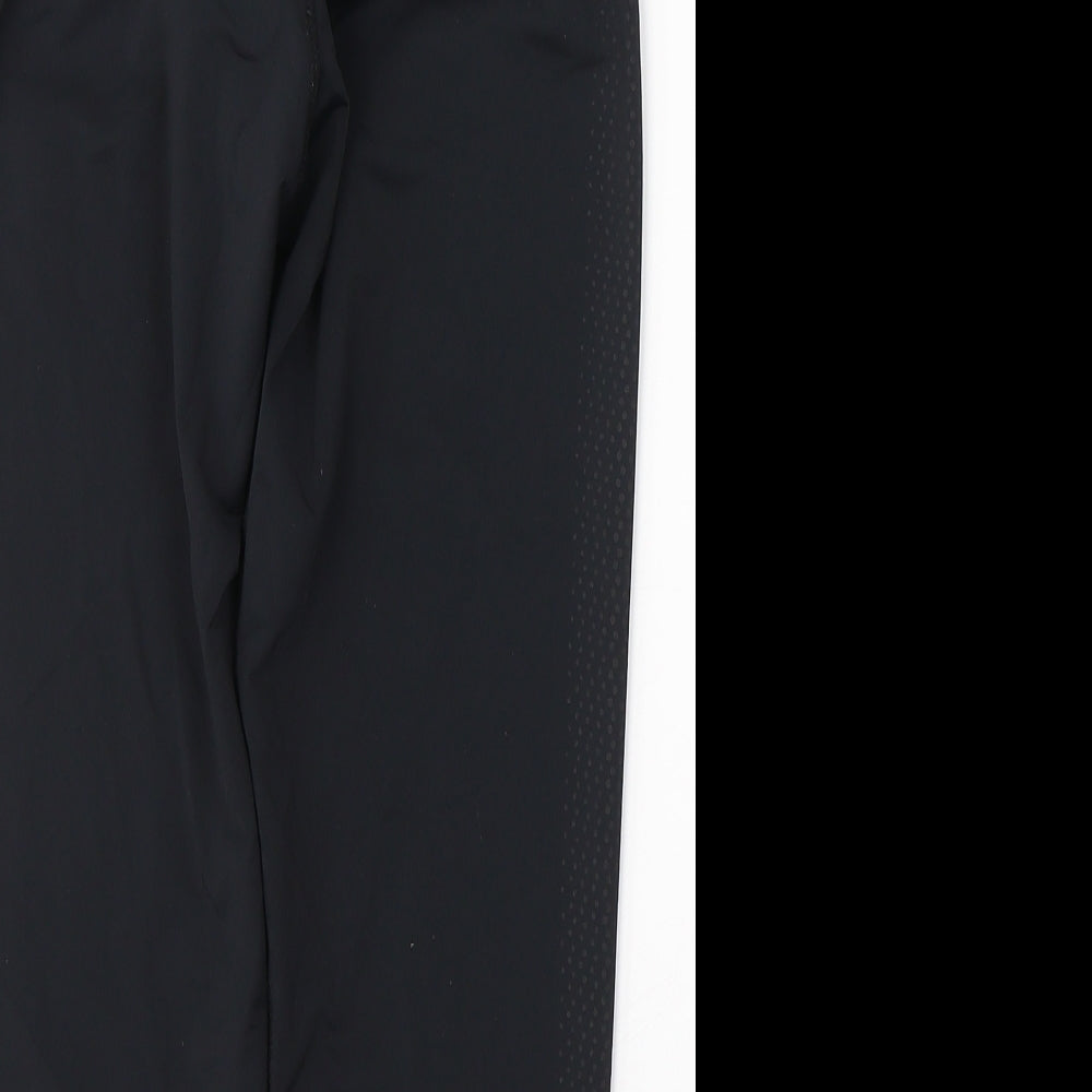 WORKOUT Womens Black  Polyester Cropped Leggings Size 10 L18 in Regular Pullover