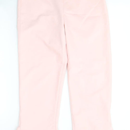 Stradivarius Womens Pink  Polyester Cropped Trousers Size 12 L25 in Regular Button