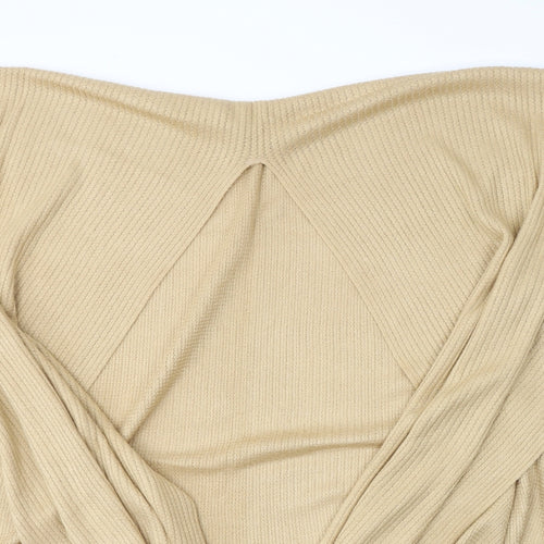 Florence + Fred Womens Beige V-Neck  Acrylic Cape Jumper One Size