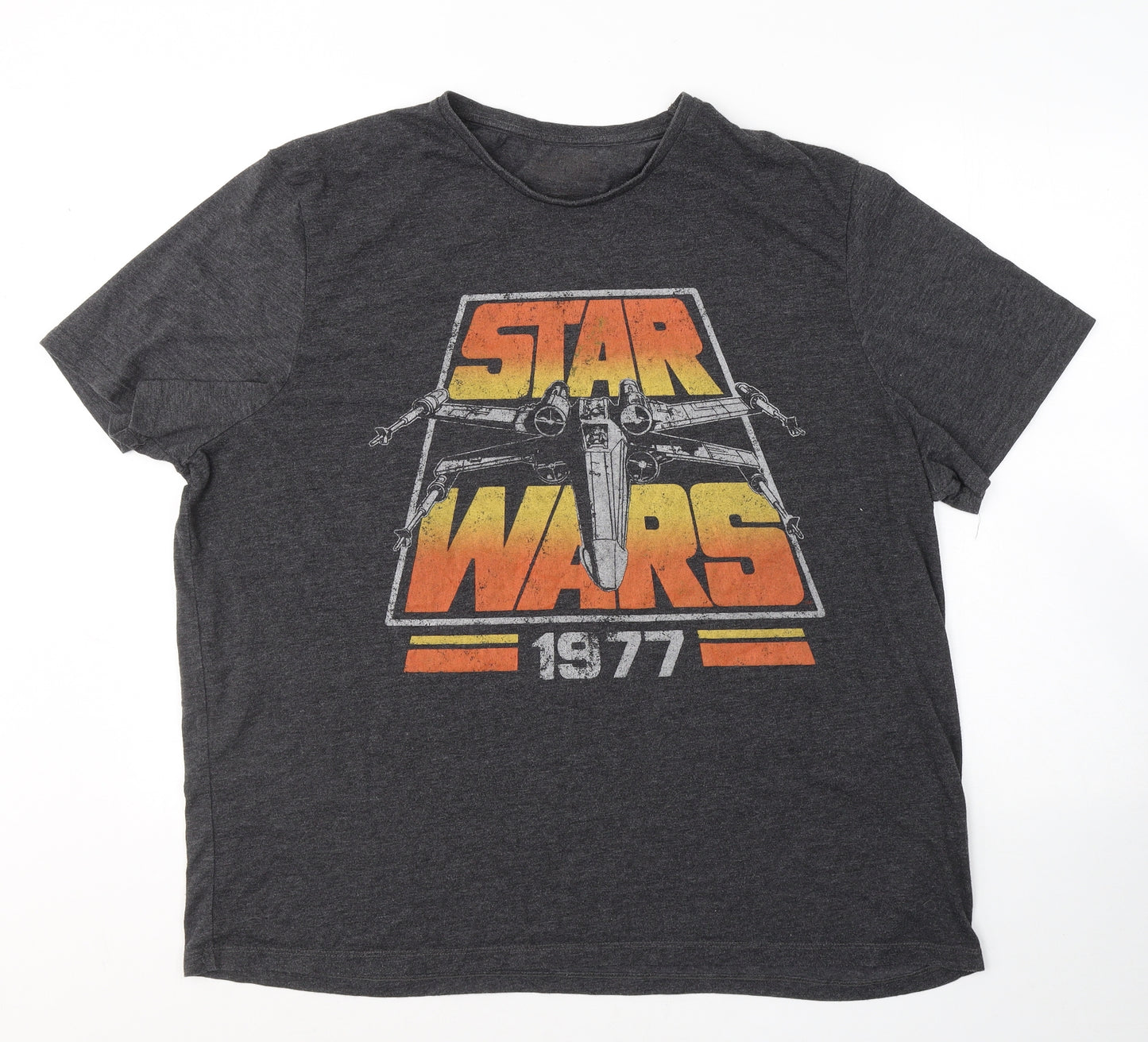 Star Wars Mens Grey  Cotton  T-Shirt Size 3XL Round Neck
