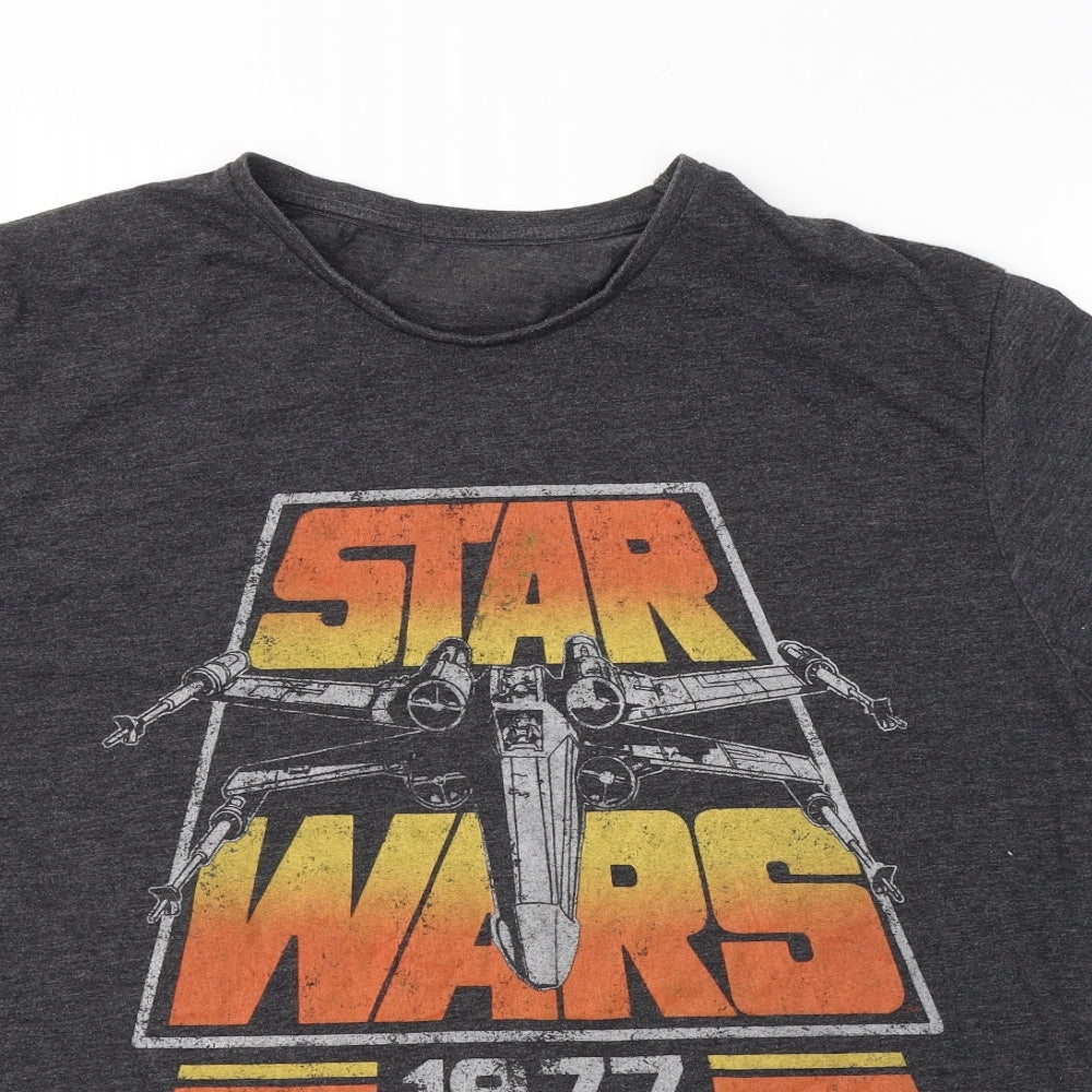 Star Wars Mens Grey  Cotton  T-Shirt Size 3XL Round Neck