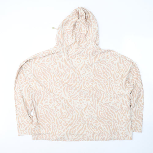 Marks and Spencer Womens Beige Animal Print Cotton Pullover Hoodie Size 20  Pullover