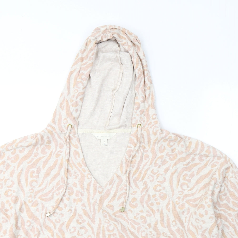 Marks and Spencer Womens Beige Animal Print Cotton Pullover Hoodie Size 20  Pullover