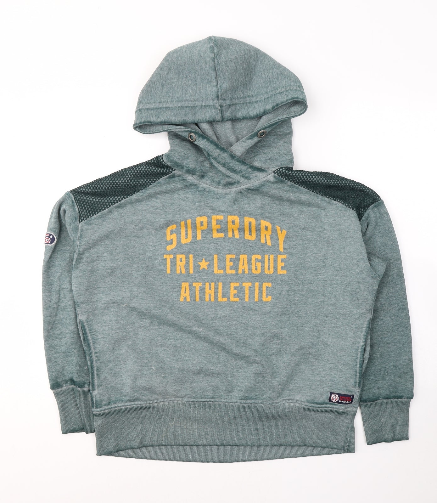 Superdry Womens Green  Cotton Pullover Hoodie Size L  Pullover