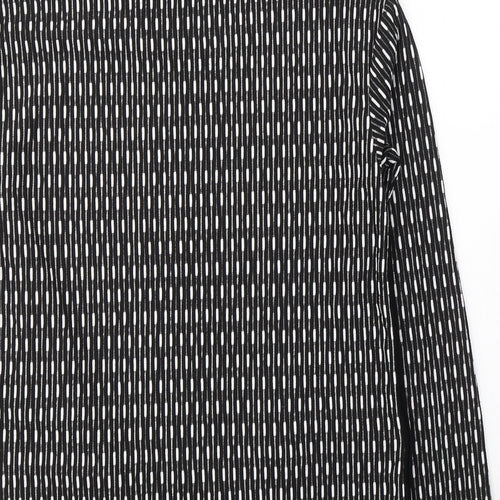 Papaya Womens Black  Polyester Basic Blouse Size S Round Neck