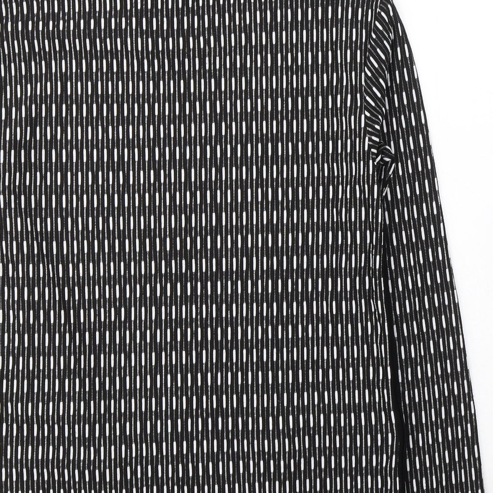 Papaya Womens Black  Polyester Basic Blouse Size S Round Neck