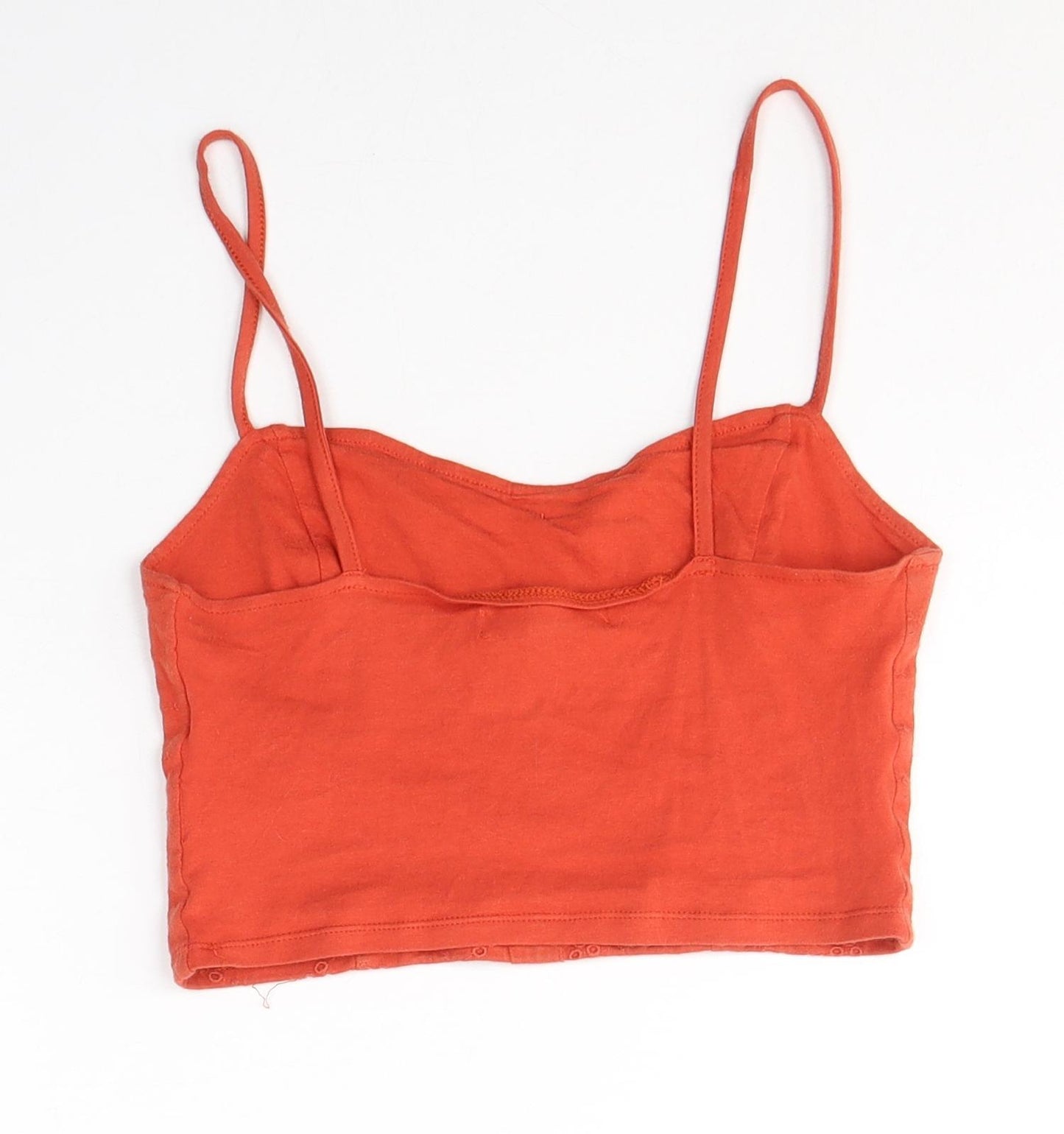 Primark Womens Red Geometric Cotton Cropped Tank Size 4 Sweetheart