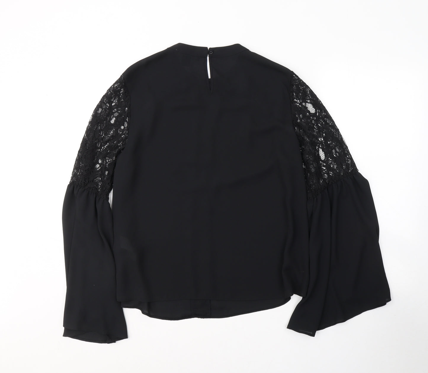 Primark Womens Black  Polyester Basic Button-Up Size 16 Collared