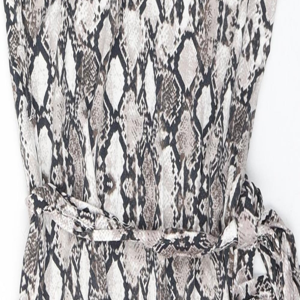 Primark Womens Beige Animal Print Viscose Maxi  Size 16  Round Neck Pullover
