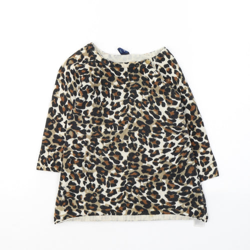 Old Navy Girls Beige Animal Print Cotton Tunic Jumper Size 12-18 Months  Pullover