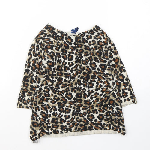 Old Navy Girls Beige Animal Print Cotton Tunic Jumper Size 12-18 Months  Pullover