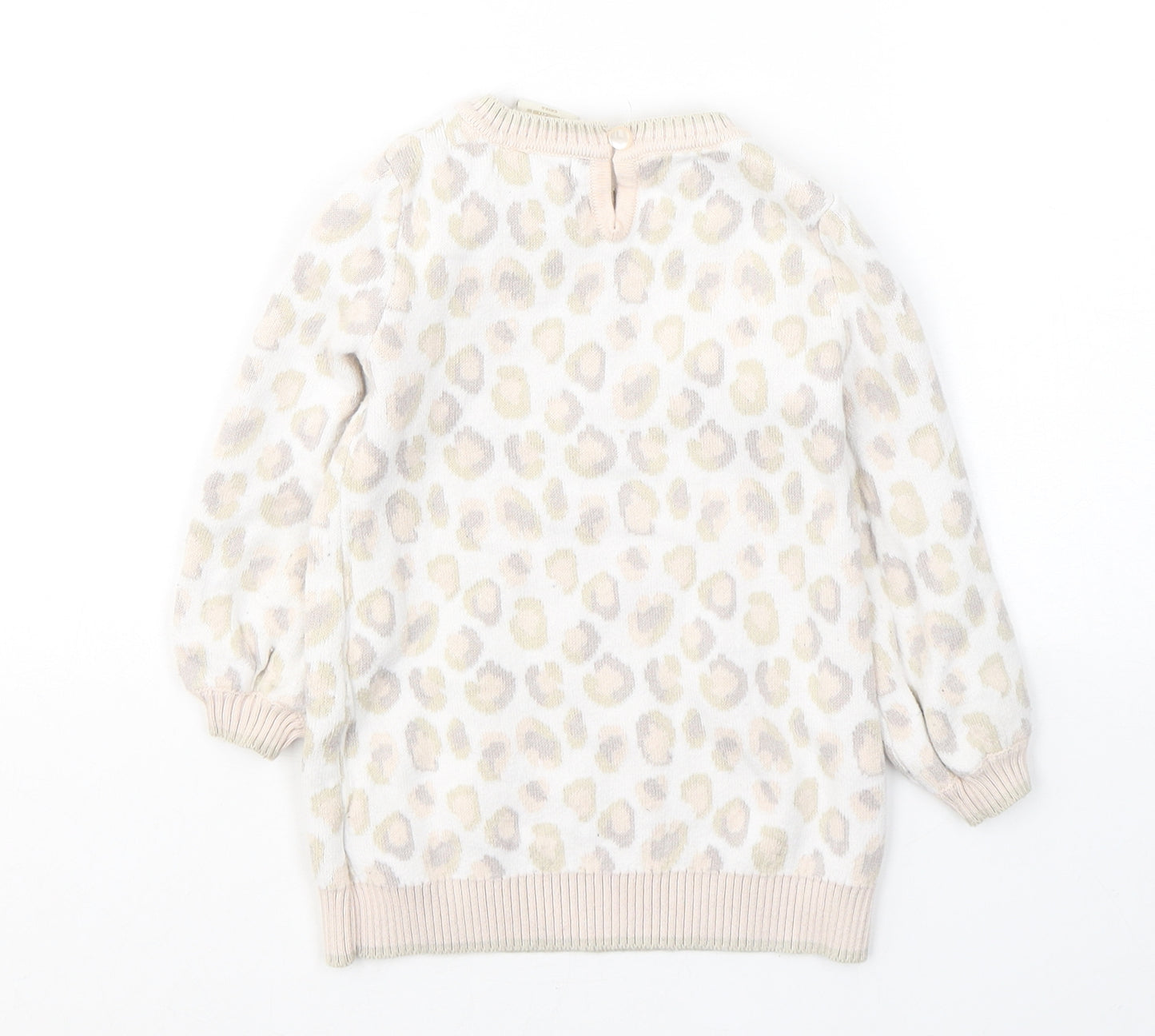 Cynthia Rowley Girls Ivory Animal Print Cotton Tunic Jumper Size 12-18 Months  Pullover