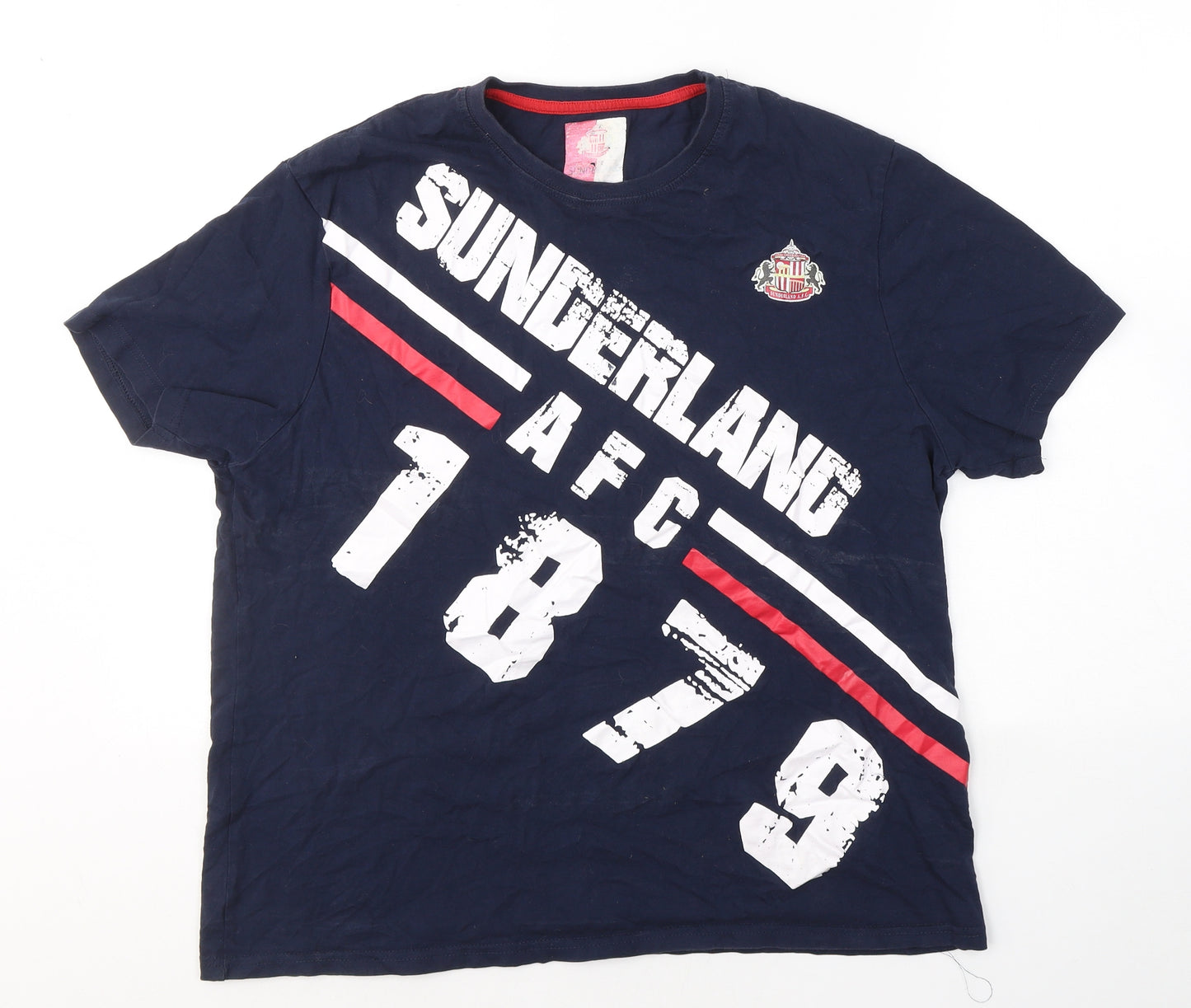 Sunderland AFC Mens Blue  Cotton  T-Shirt Size M Round Neck  - 1879
