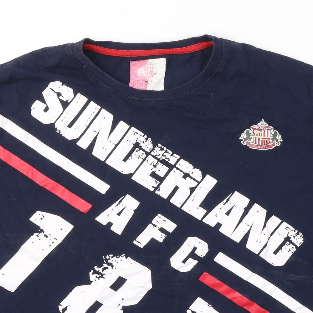 Sunderland AFC Mens Blue  Cotton  T-Shirt Size M Round Neck  - 1879