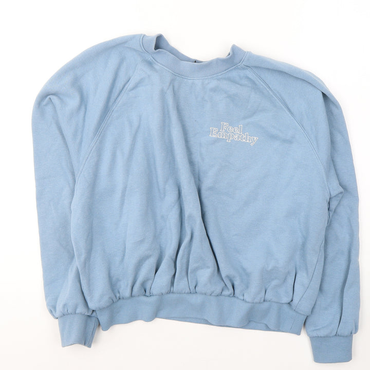 Divided by H&M Womens Blue  Cotton Pullover Sweatshirt Size L  Pullover - Feel emphaty