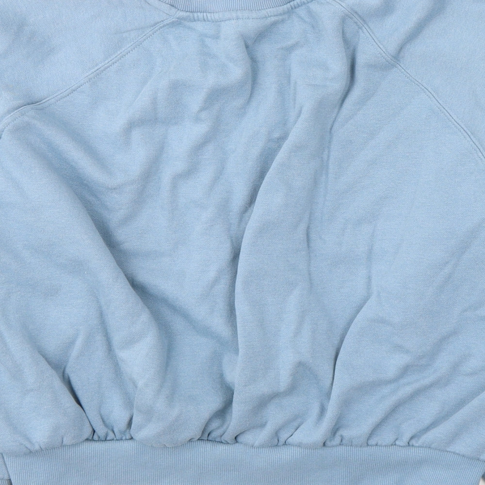 Divided by H&M Womens Blue  Cotton Pullover Sweatshirt Size L  Pullover - Feel emphaty