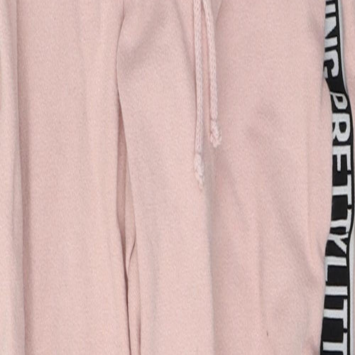 PRETTYLITTLETHING Womens Pink  Cotton Sweatpants Trousers Size 8 L23 in Regular Tie