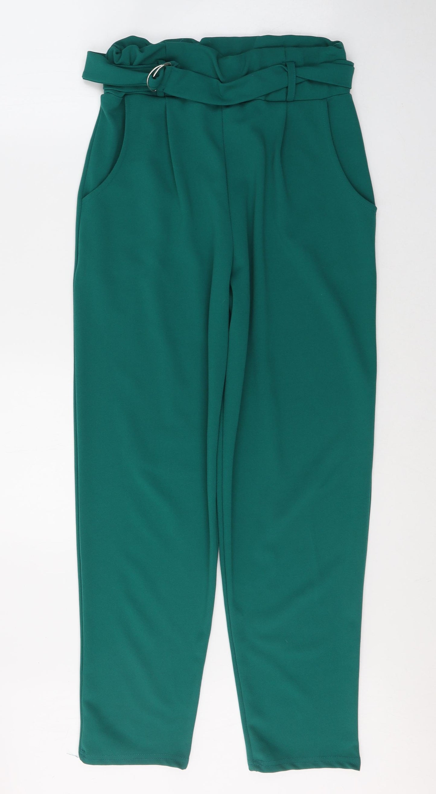 PARISIAN SIGNATURE Womens Green  Polyester Trousers  Size 12 L27 in Regular