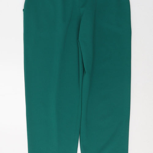 PARISIAN SIGNATURE Womens Green  Polyester Trousers  Size 12 L27 in Regular