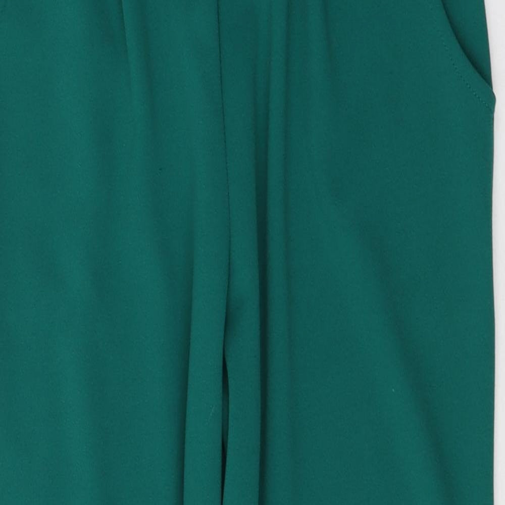 PARISIAN SIGNATURE Womens Green  Polyester Trousers  Size 12 L27 in Regular
