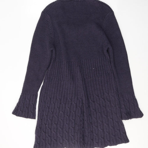 NEXT Womens Purple V-Neck  Acrylic Tunic Jumper Size 18