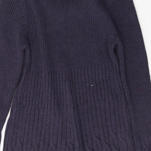 NEXT Womens Purple V-Neck  Acrylic Tunic Jumper Size 18