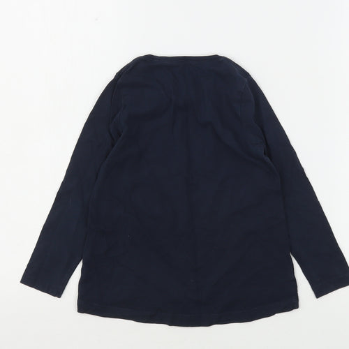 name it Girls Blue  Cotton Basic T-Shirt Size 3-4 Years Round Neck