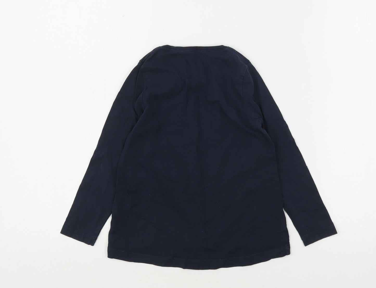 name it Girls Blue  Cotton Basic T-Shirt Size 3-4 Years Round Neck