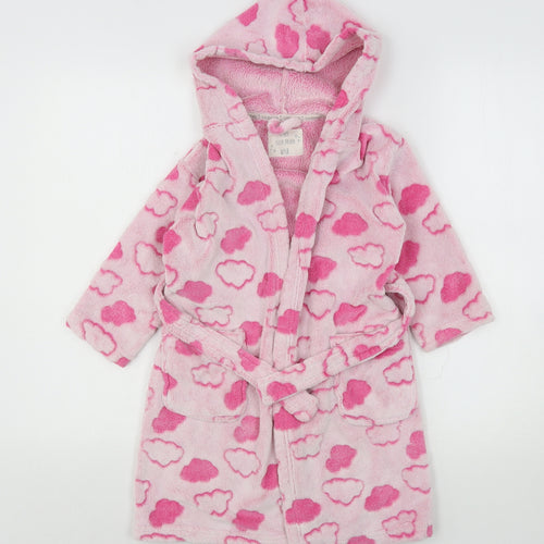 F&F Girls Pink Geometric Polyester Kimono Gown Size 3-4 Years