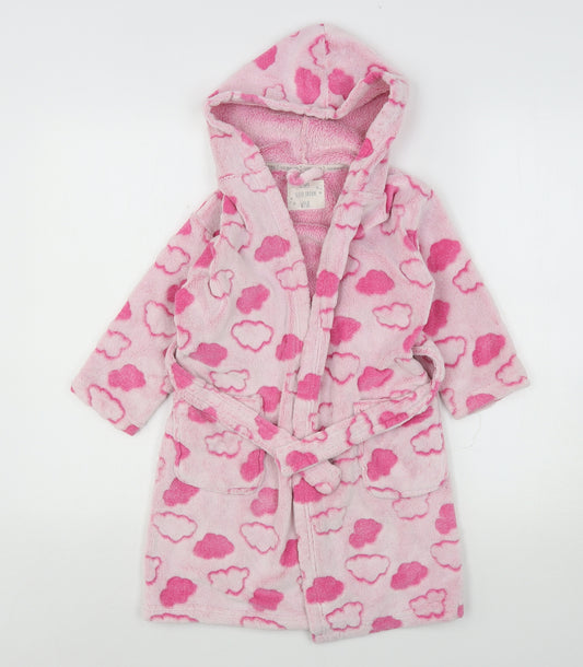 F&F Girls Pink Geometric Polyester Kimono Gown Size 3-4 Years