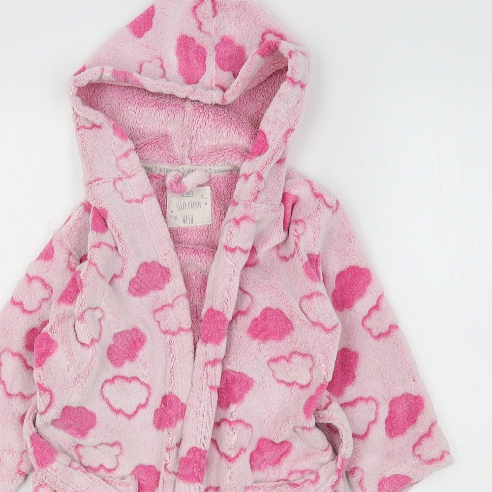 F&F Girls Pink Geometric Polyester Kimono Gown Size 3-4 Years