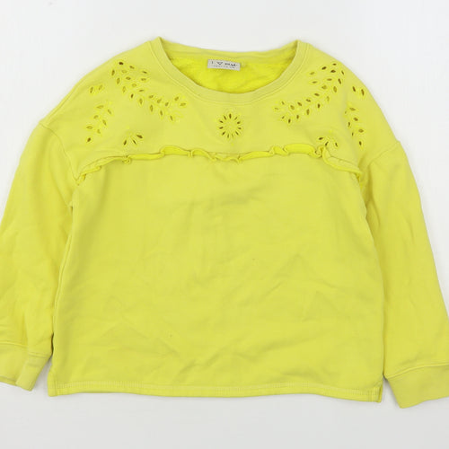 NEXT Girls Yellow  Cotton Pullover Sweatshirt Size 7 Years
