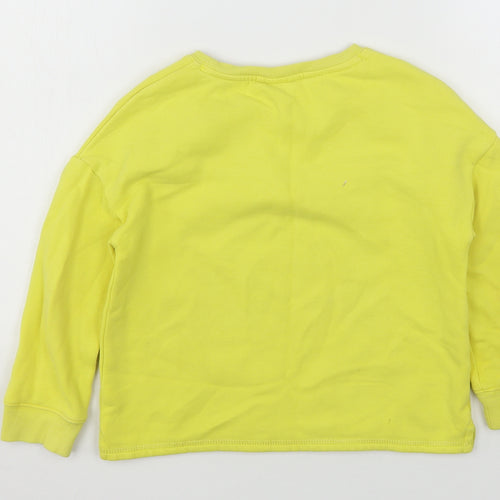 NEXT Girls Yellow  Cotton Pullover Sweatshirt Size 7 Years