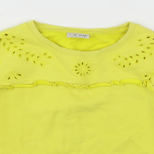 NEXT Girls Yellow  Cotton Pullover Sweatshirt Size 7 Years