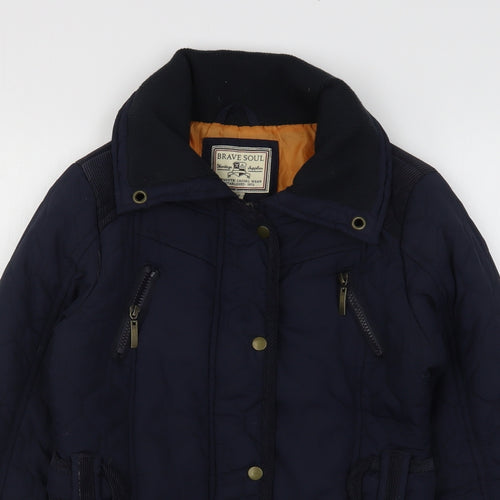 Brave Soul Womens Blue   Quilted Coat Size 8