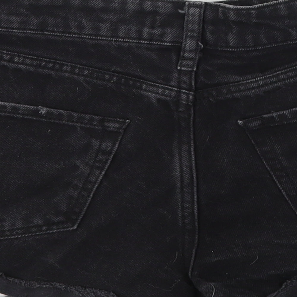 River Island Womens Black  Cotton Cut-Off Shorts Size 8 L3 in Regular