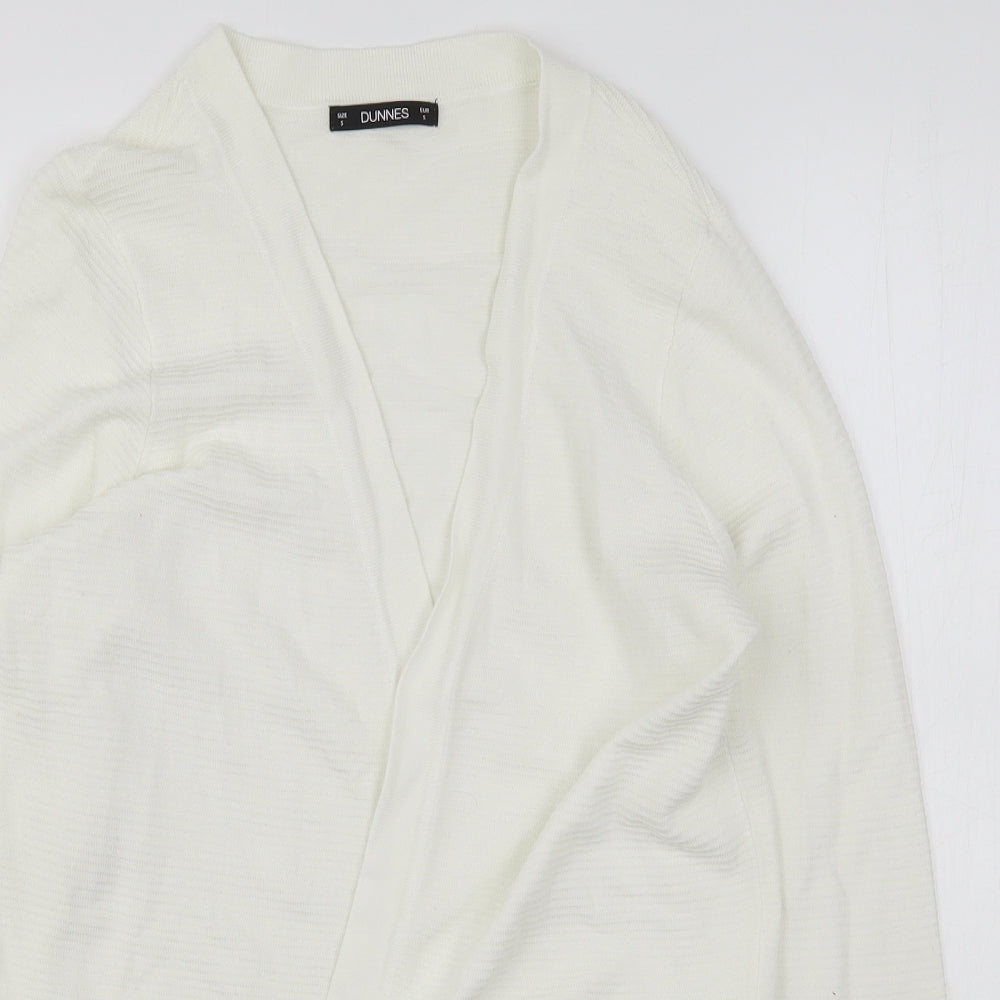 Dunnes Stores Womens White V-Neck  Viscose Cardigan Jumper Size S