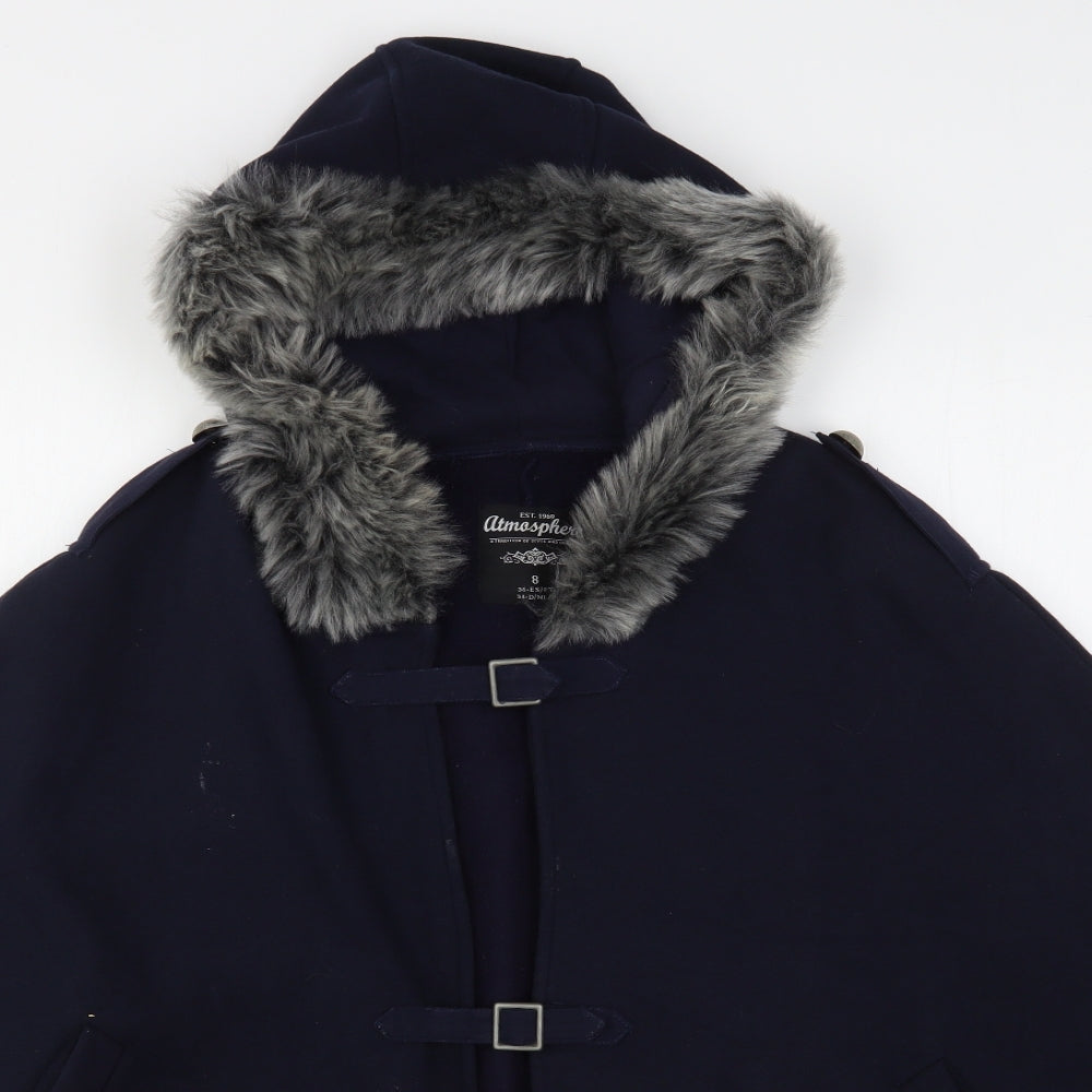 Atmosphere Womens Blue  Cotton Cape Hoodie Size 8