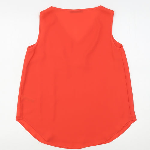 Dunnes Stores Womens Red  Polyester Basic Blouse Size 10 V-Neck