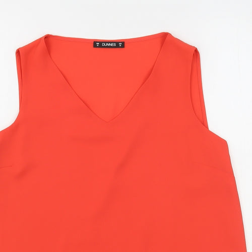Dunnes Stores Womens Red  Polyester Basic Blouse Size 10 V-Neck