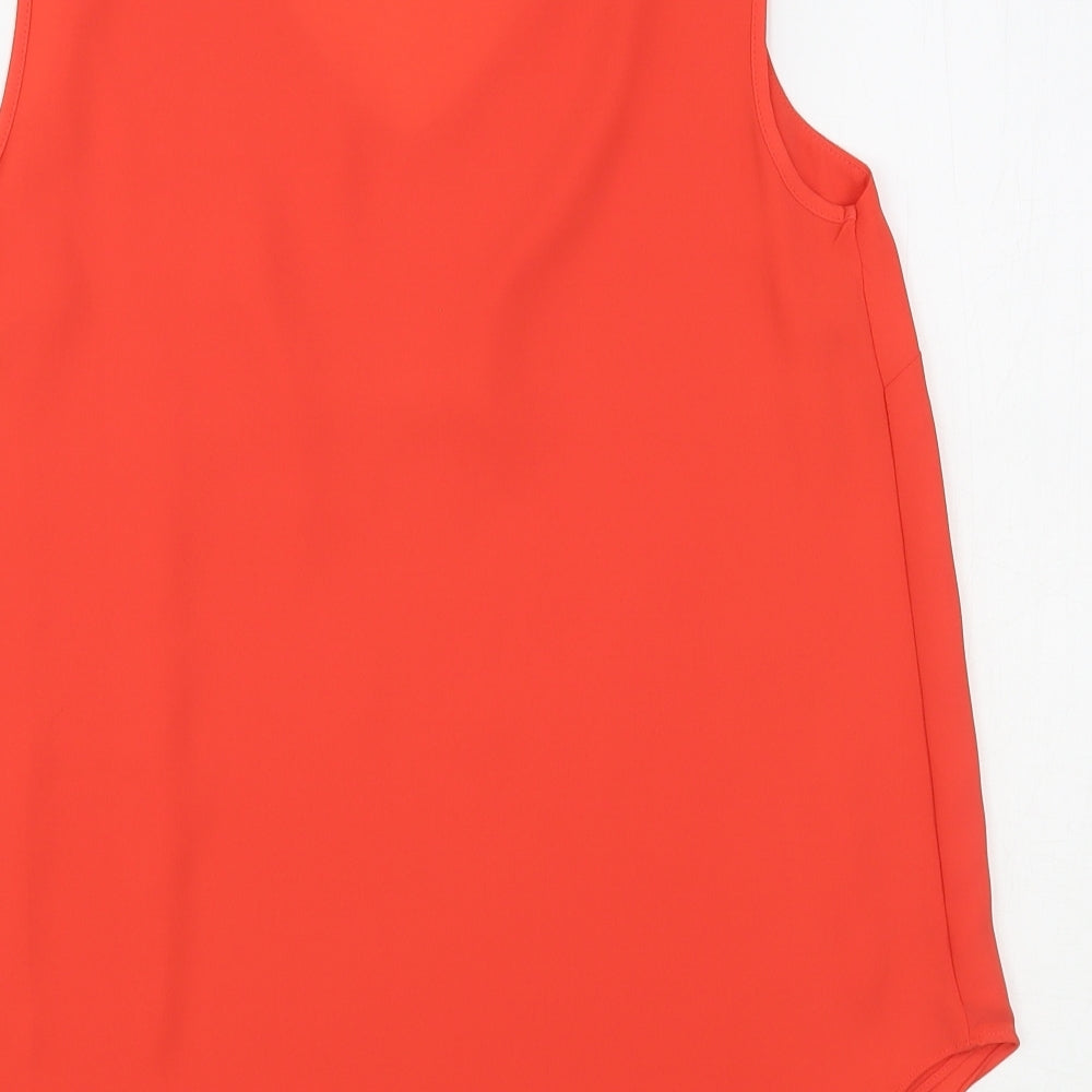 Dunnes Stores Womens Red  Polyester Basic Blouse Size 10 V-Neck