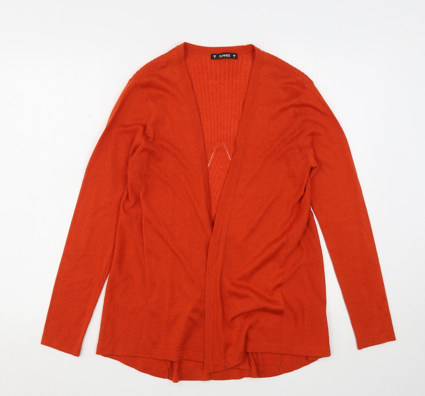 Dunnes Stores Womens Orange V-Neck  Acrylic Cardigan Jumper Size S