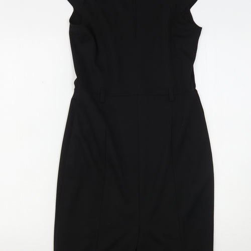 Dunnes Stores Womens Black  Polyester Pencil Dress  Size 12  Round Neck