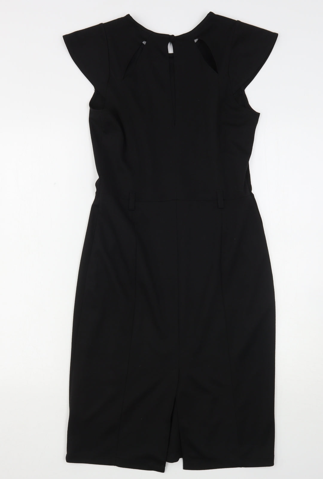 Dunnes Stores Womens Black  Polyester Pencil Dress  Size 12  Round Neck