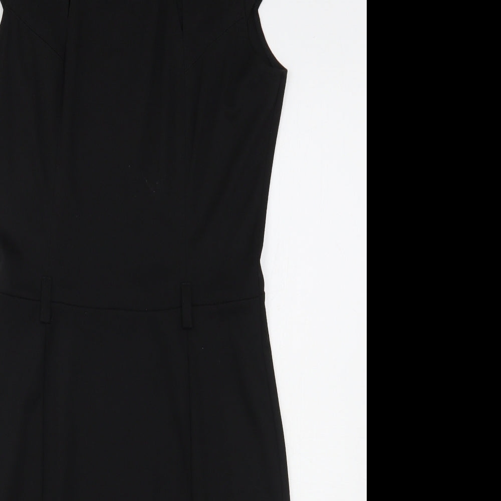 Dunnes Stores Womens Black  Polyester Pencil Dress  Size 12  Round Neck