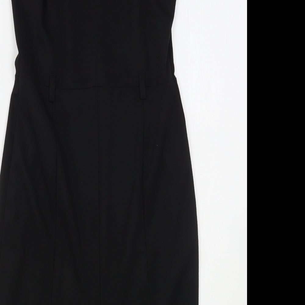 Dunnes Stores Womens Black  Polyester Pencil Dress  Size 12  Round Neck