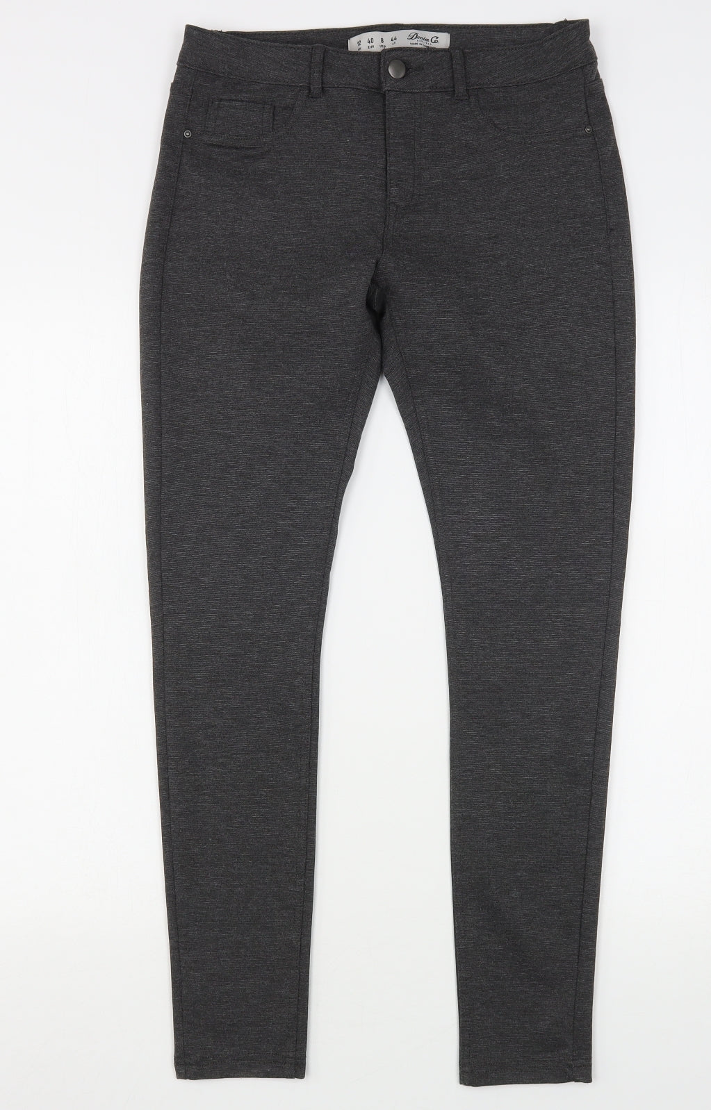 Denim Co Womens Grey  Polyester Trousers  Size 12 L28 in Regular Button