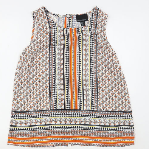 Cynthia Rowley Womens Multicoloured Floral Polyester Basic Blouse Size M Round Neck