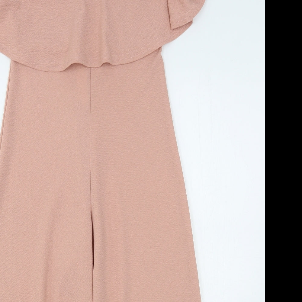 PRETTYLITTLETHING Womens Pink  Polyester Jumpsuit One-Piece Size 10 L21 in