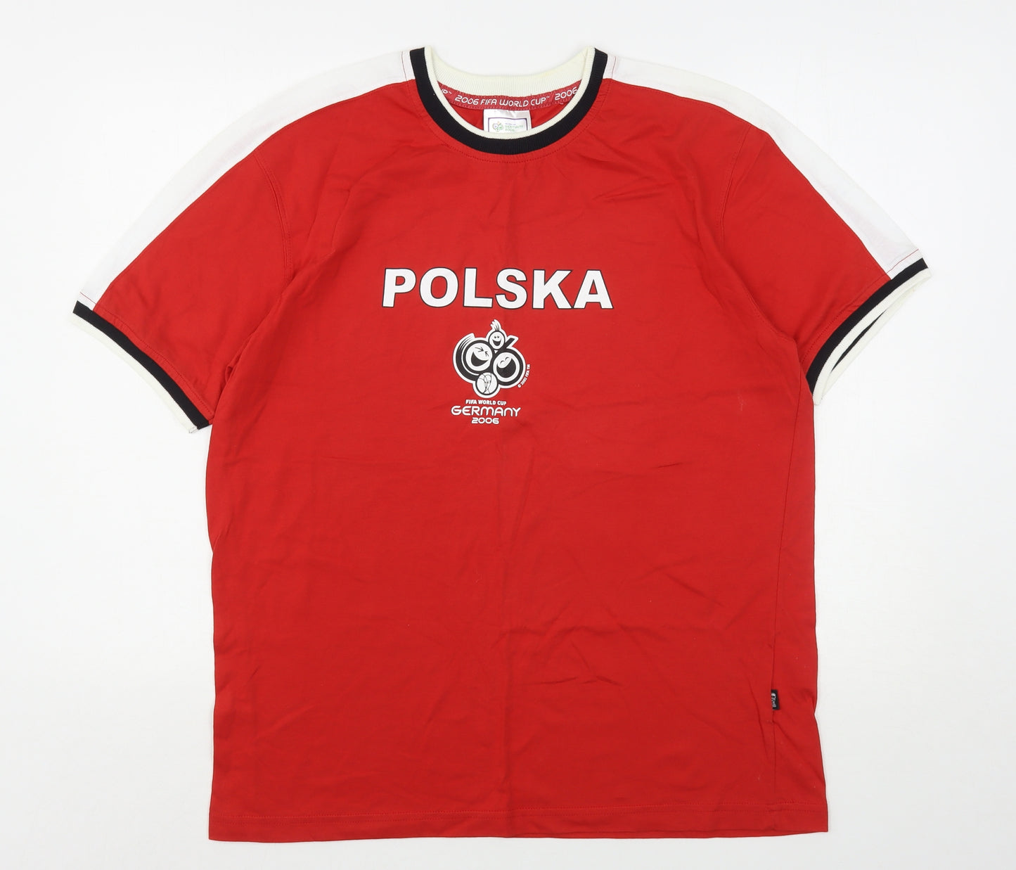 Fifa World Cup Mens Red  Cotton  T-Shirt Size XL Round Neck  - Poland